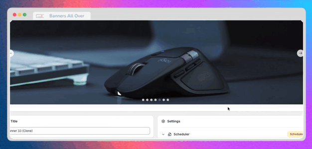 Rule builder selecting where and when a banner appears